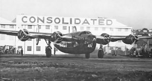 Taxiing out for its maiden flight, the XB-24 is shown leaving factory for test run. Like most bombers of its day, it was lightly armed with only five .30 caliber gun positions. XB-24 was delivered one day before deadline stipulated in its contract.