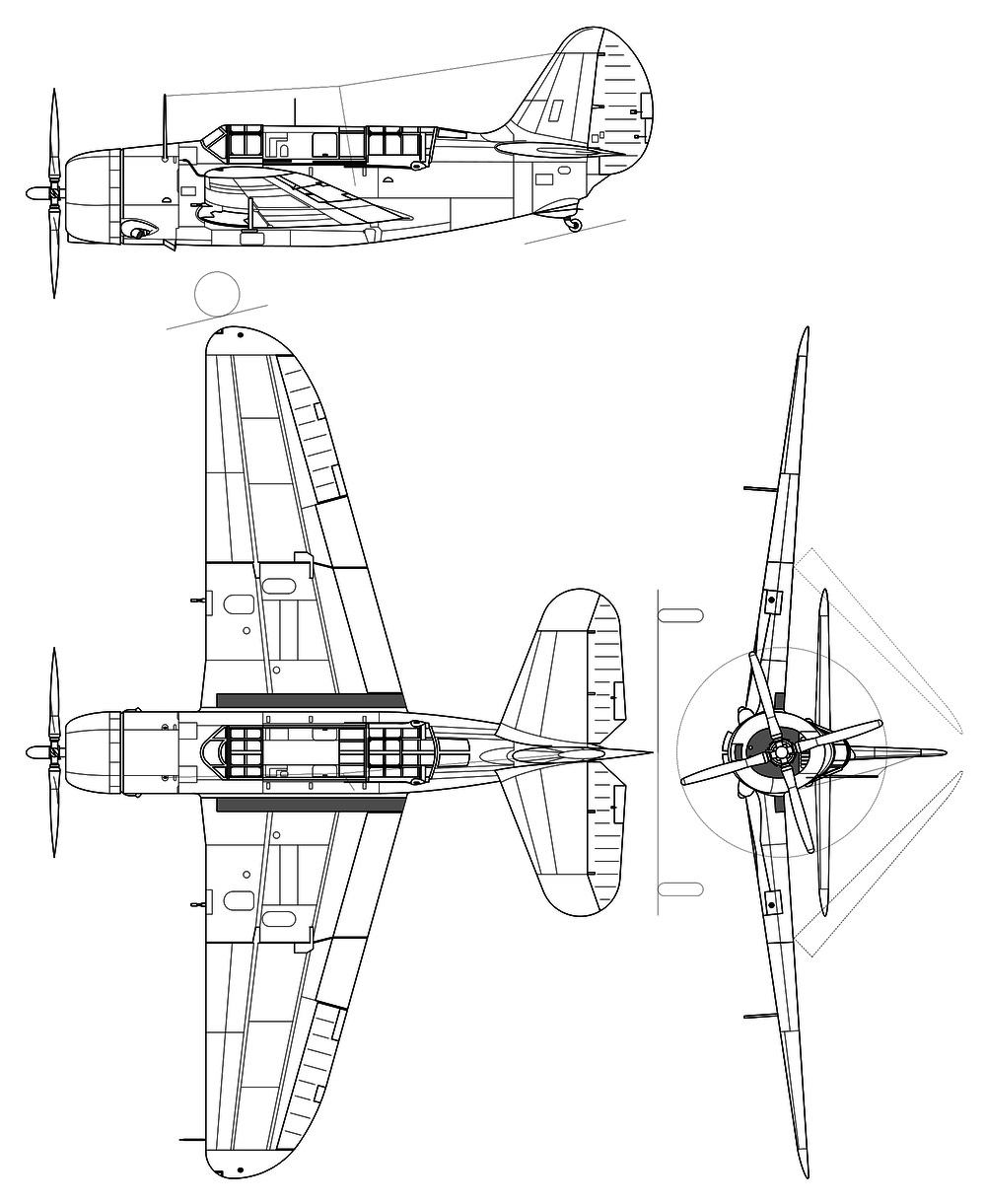 Curtiss SB2C Helldiver Diagram